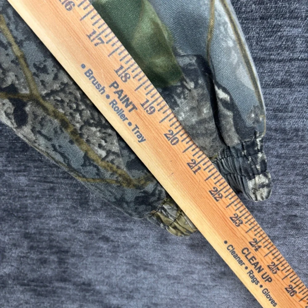 Outdoor Country Camo Bomber Jacket Men Large Green Tree Leaf Hunting Western